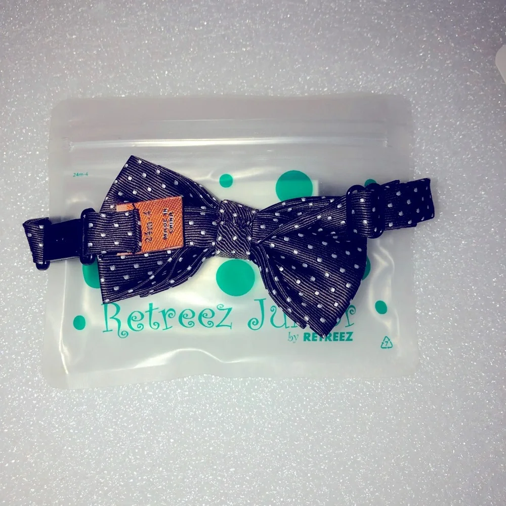 Kids Bow tie brown polka dots